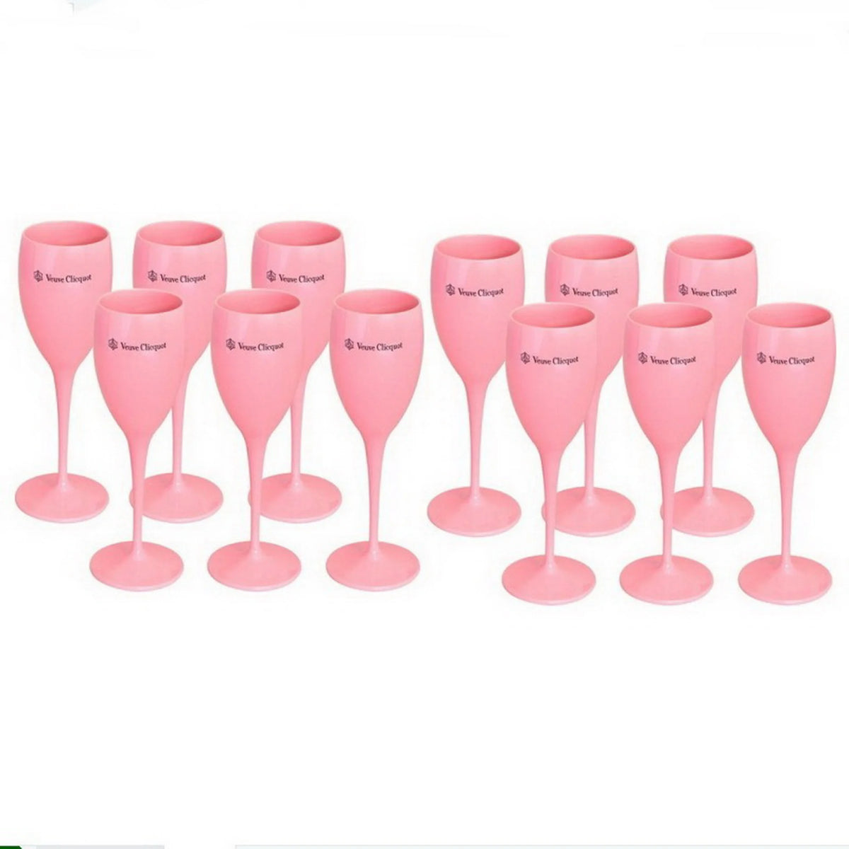 Acrylic Pink Orange Champagne Flutes stemware Luxurious Weddings