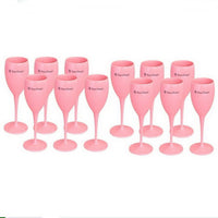 Acrylic Pink Orange Champagne Flutes stemware Luxurious Weddings