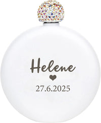Personalized Round Flasks - Custom Bridesmaid Gifts Flasks Luxurious Weddings
