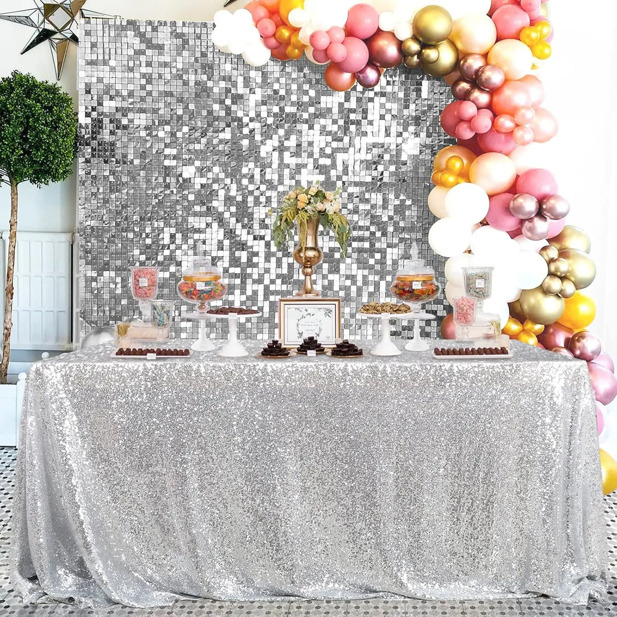 Rectangle Sequin Tablecloth Tablecloth Luxurious Weddings