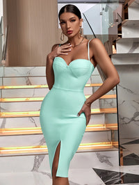 Elegant Cyan Bandage Party Dress Candy Cane Lane