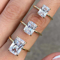 Dainty Radiant Cut Moissanite Solitaire Ring Jewelry Luxurious Weddings