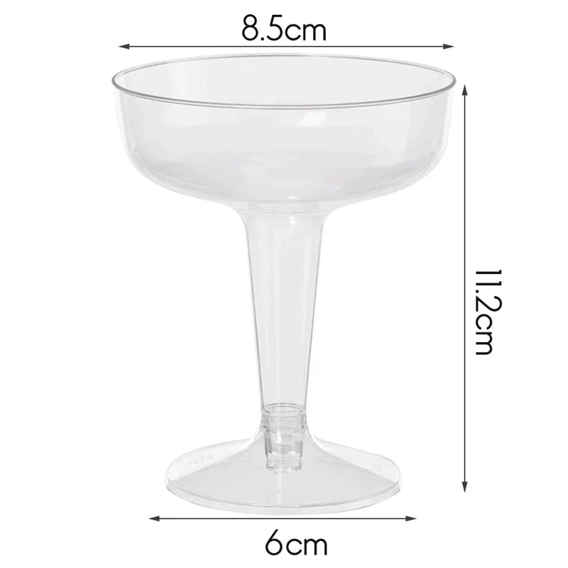 25pc Disposable Clear Plastic Champagne Flutes stemware Luxurious Weddings