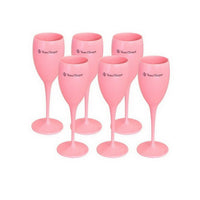 Acrylic Pink Orange Champagne Flutes stemware Luxurious Weddings