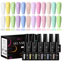 12Pcs Macaron Gel Nail Polish - UV Soak Off Kit nail kits Luxurious Weddings