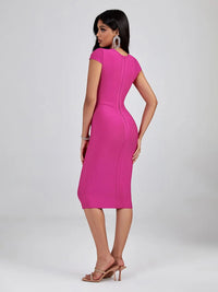 Lillie Shine Pink Bodycon Dress Candy Cane Lane