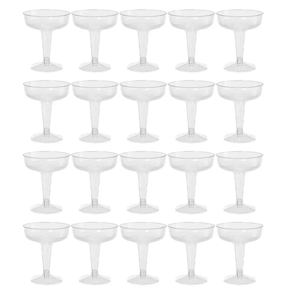 25pc Disposable Clear Plastic Champagne Flutes stemware Luxurious Weddings