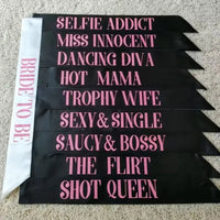 Stylish Bachelorette Party Sash for Bridesmaids Sashes Luxurious Weddings