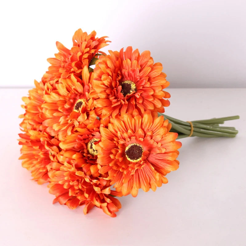 5/10PC Artificial Silk Gerbera Flower Heads - Perfect for Weddings and Home Decor! Sunflowers Luxurious Weddings