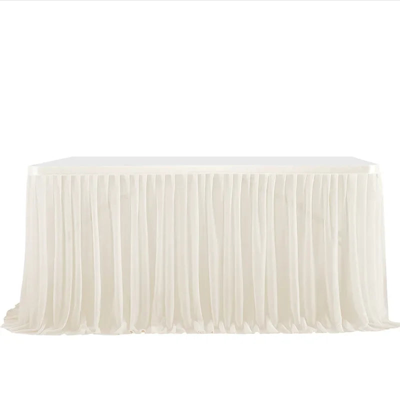 Elegant 6/9FT Party Table Skirt table skirt Luxurious Weddings