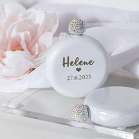 Personalized Round Flasks - Custom Bridesmaid Gifts Flasks Luxurious Weddings