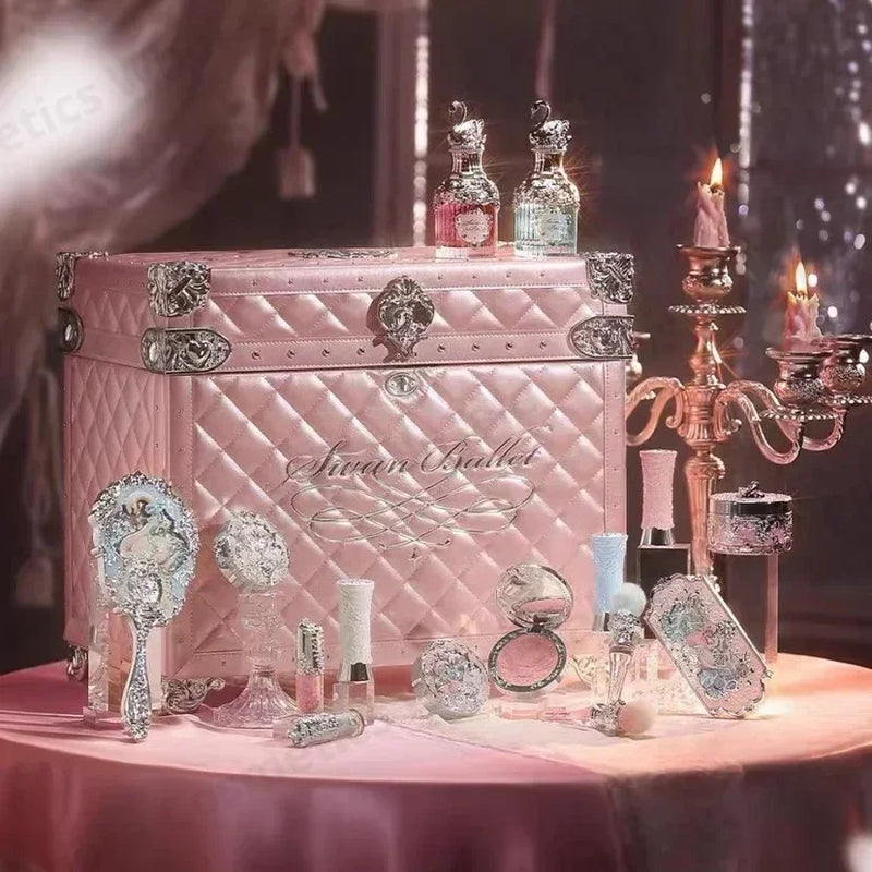 Flower Knows Swan Ballet Pink Antique Makeup Case Makeup Organizer Luxurious Weddings