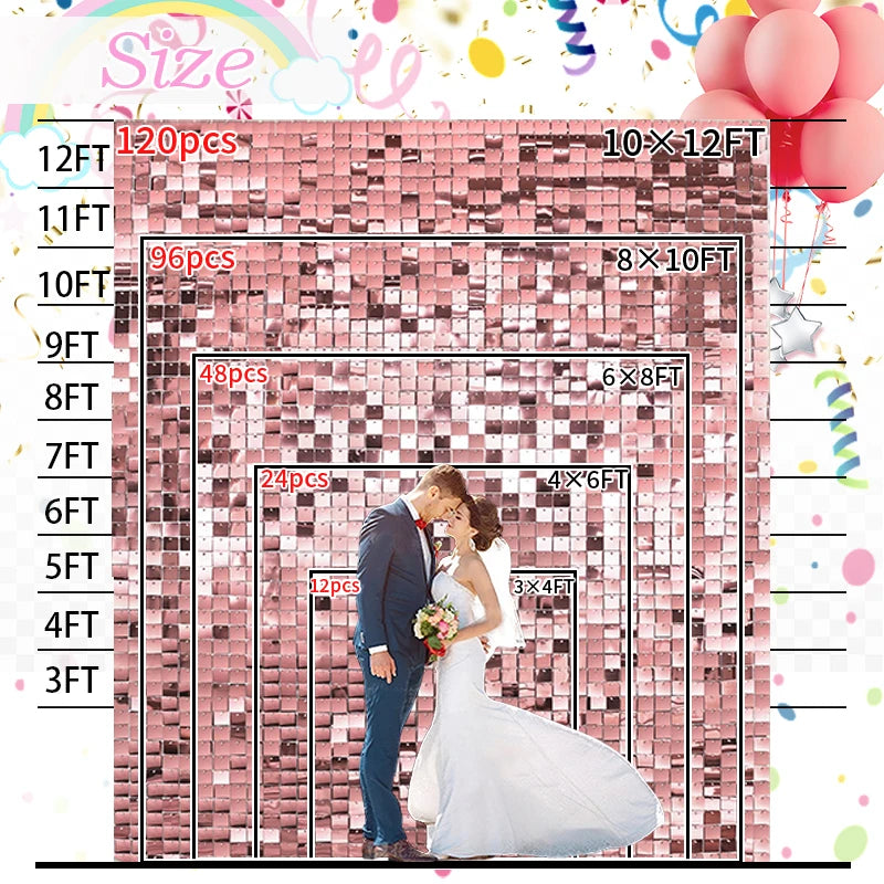 a bride and groom standing in front of a pink brick wall