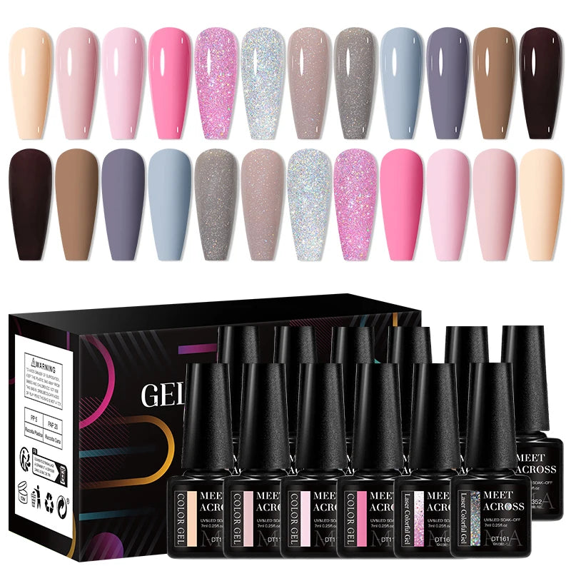 12Pcs Macaron Gel Nail Polish - UV Soak Off Kit nail kits Luxurious Weddings