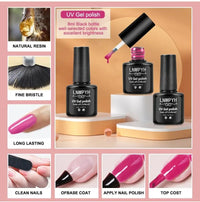 26 Color Gel Nail Polish Set with Base & Top Coat nail kits Luxurious Weddings