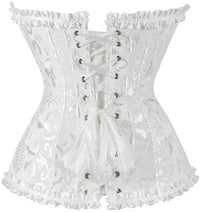 a white corset with white lace on it