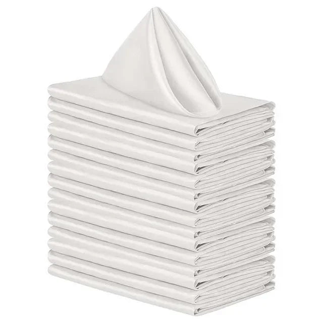 12-Piece Elegant Satin Table Napkin Set Napkins Luxurious Weddings