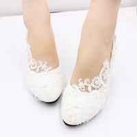 Perfectly Elegant White Lace Wedding Shoes - 4 Heel Heights Available! Luxurious Weddings