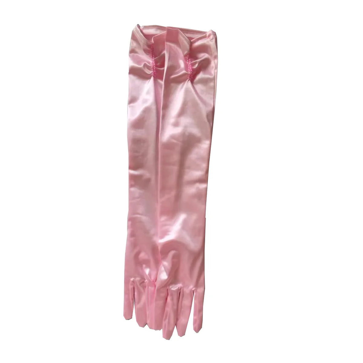 a pair of pink gloves on a white background