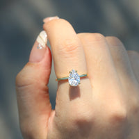 D Color VVS1 Moissanite Engagement Ring - 925 Silver, 14K Gold Plated Jewelry Luxurious Weddings