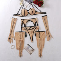 Nude Sexy Lingerie Suspender Set Intimates Luxurious Weddings