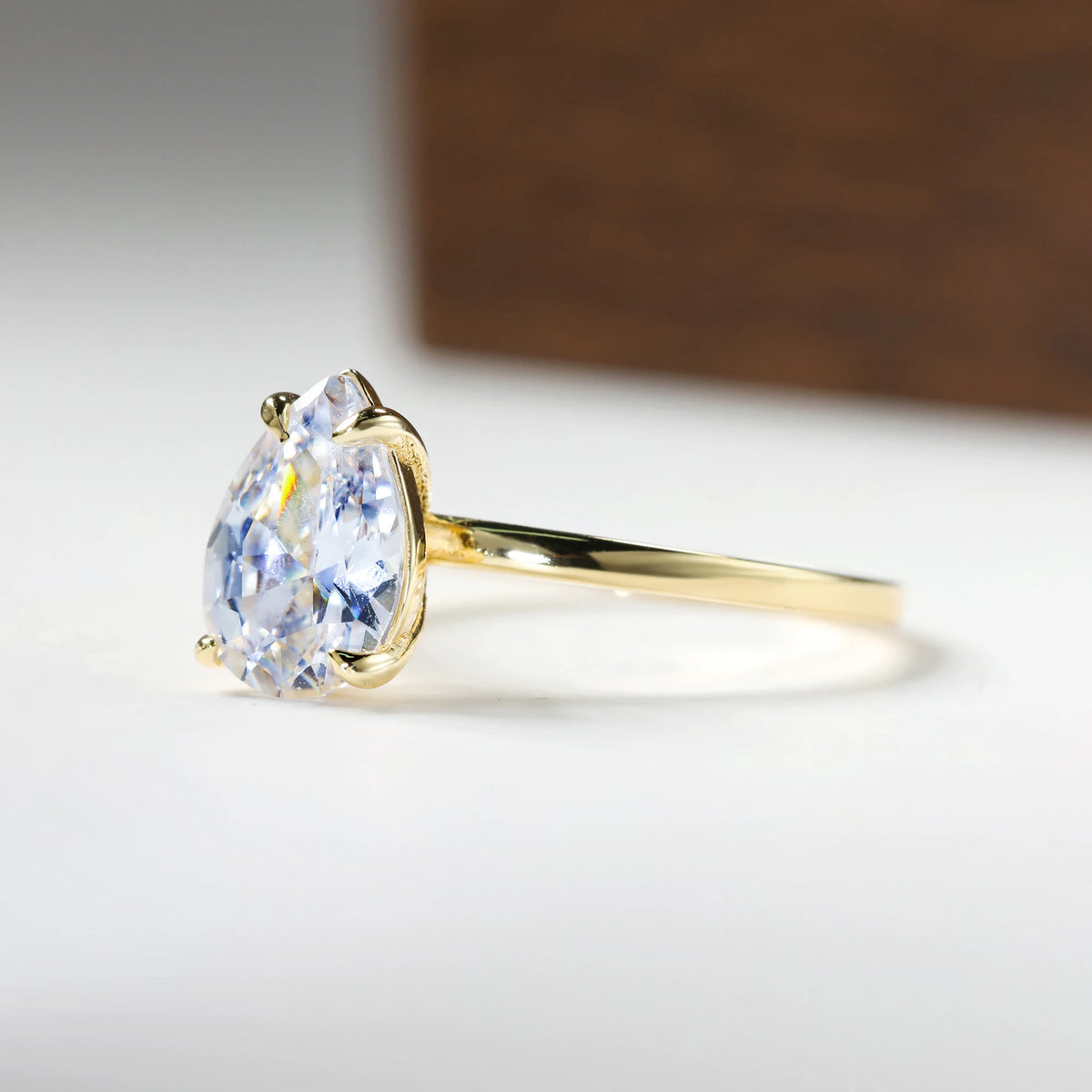 D Color VVS1 Moissanite Engagement Ring - 925 Silver, 14K Gold Plated Jewelry Luxurious Weddings