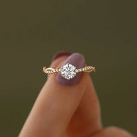 Gold Plated Moissanite Twisted Ring - 1-3ct Jewelry Luxurious Weddings