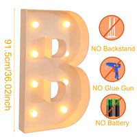 a light up letter b is shown with instructions