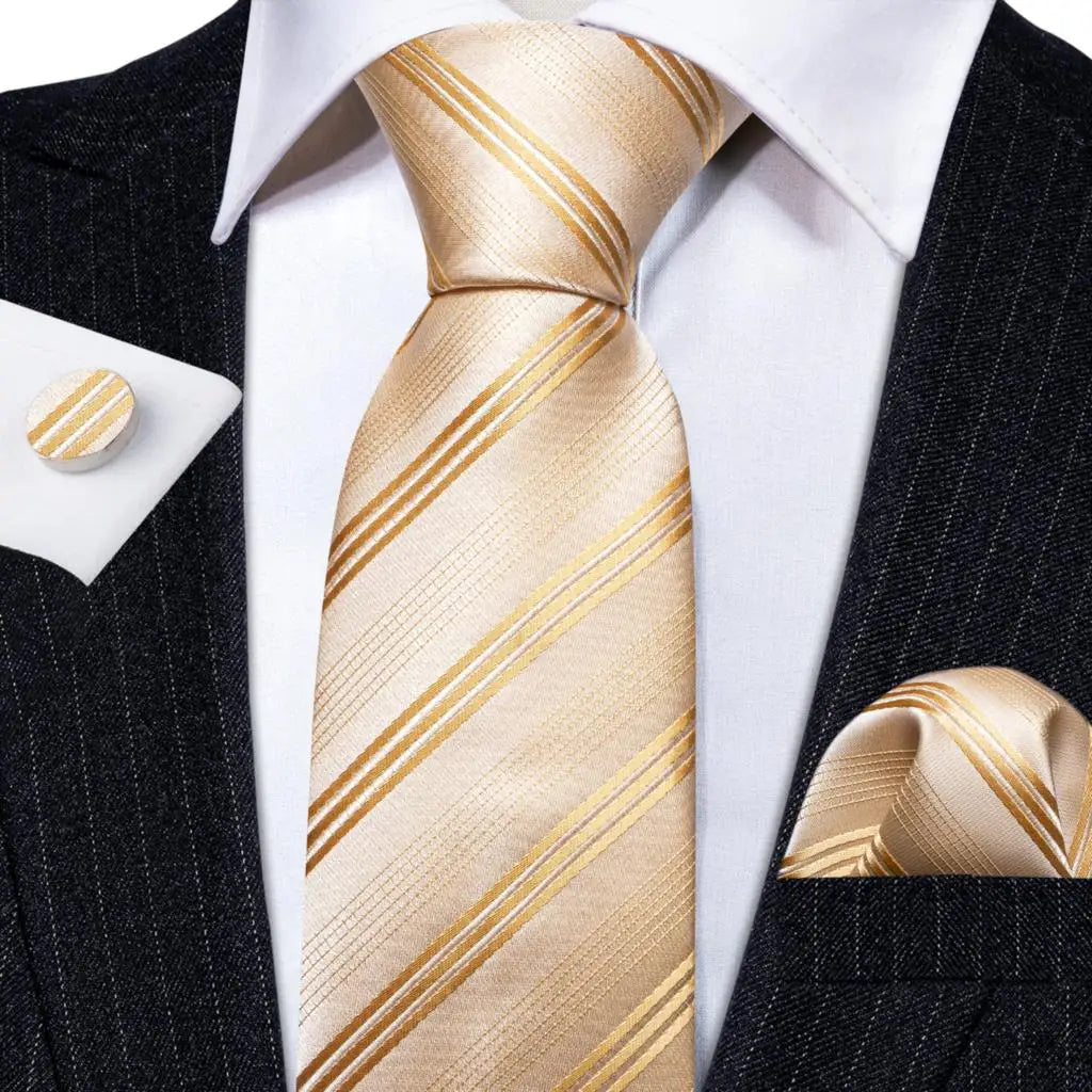 Gold Silk Tie Set Gold Luxurious Weddings