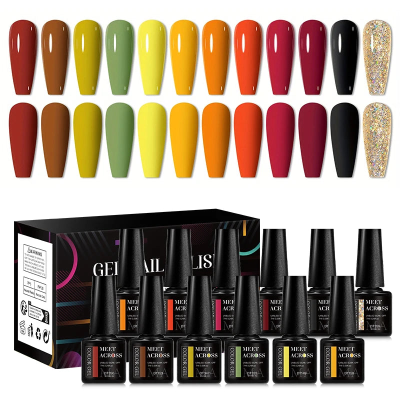 12Pcs Macaron Gel Nail Polish - UV Soak Off Kit nail kits Luxurious Weddings