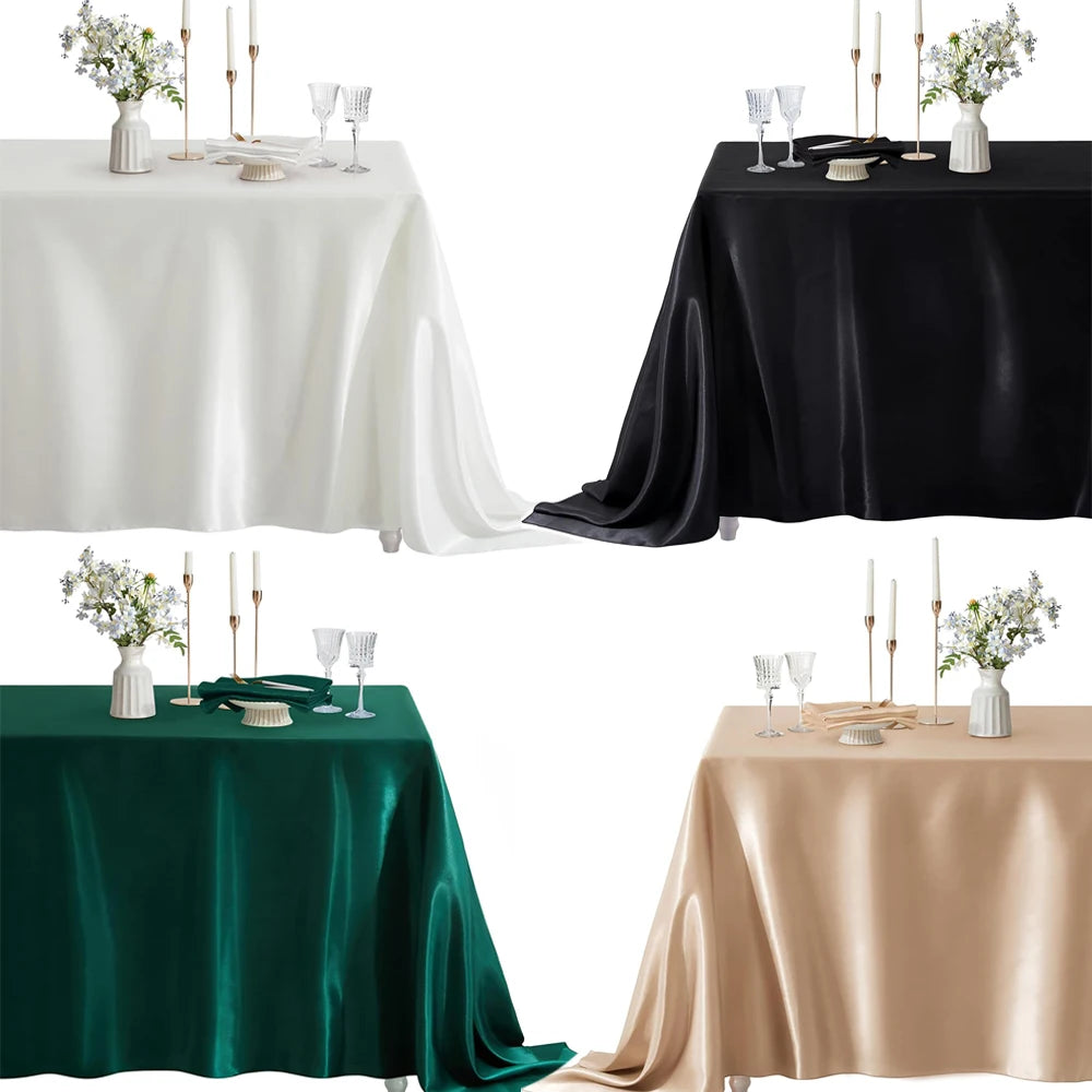 Elegant Satin Rectangle Tablecloth - Wedding & Event Decor Tablecloths Luxurious Weddings