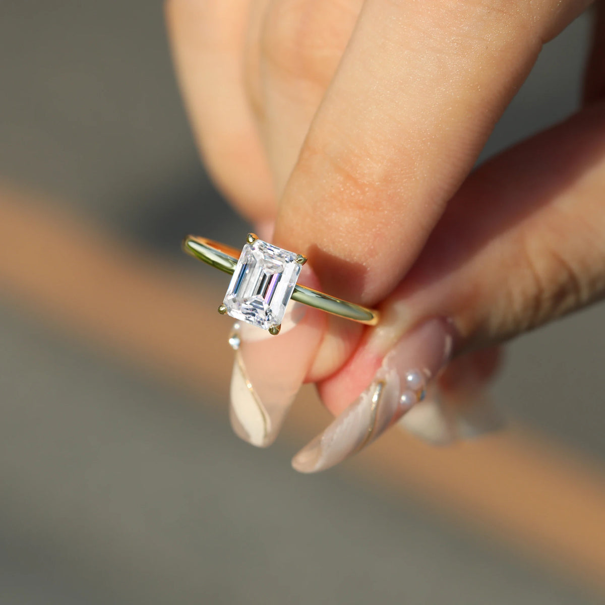 1-3ct Emerald Cut Moissanite Solitaire Ring Jewelry Luxurious Weddings