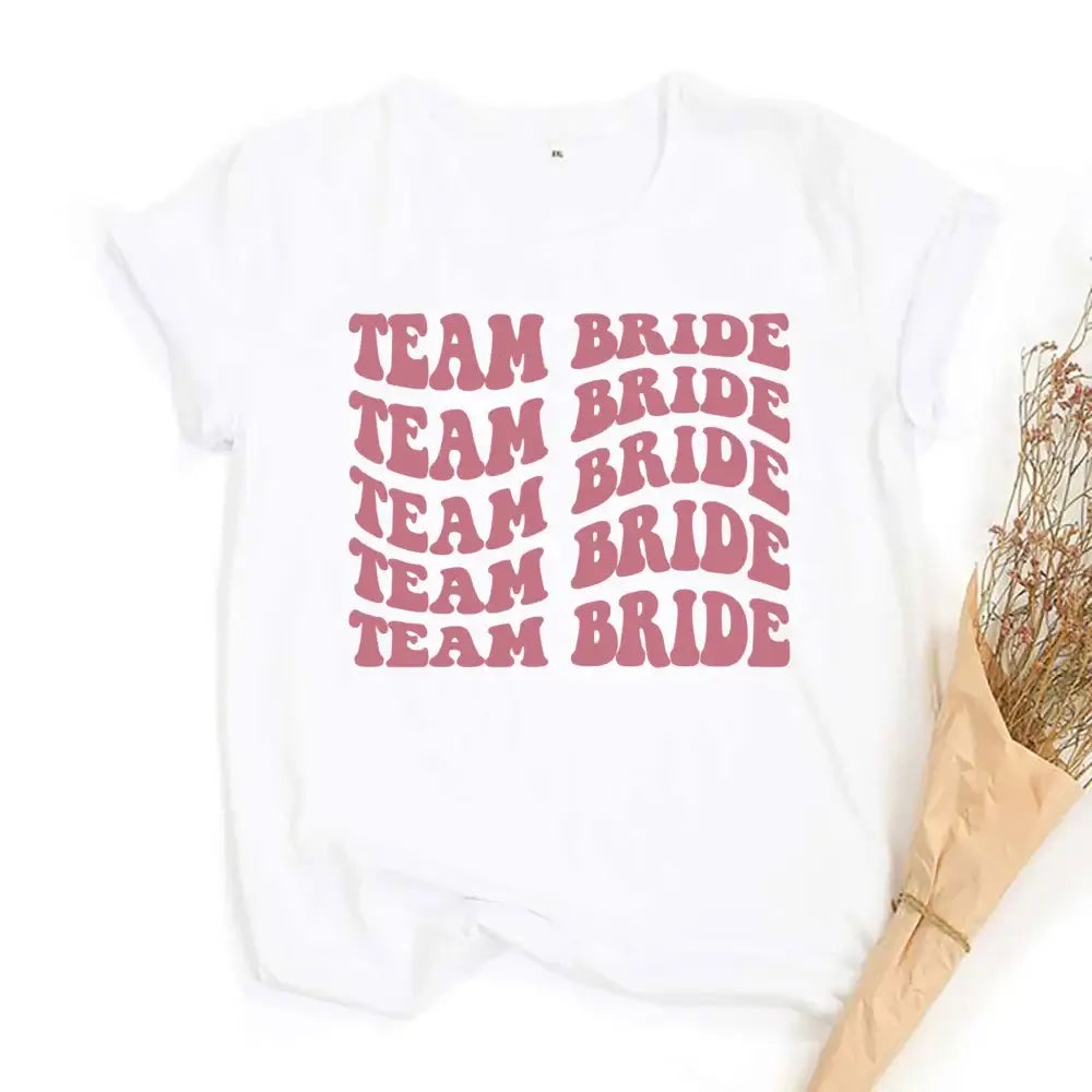 Team Bride Floral Short Sleeve T-Shirt T-Shirts Luxurious Weddings