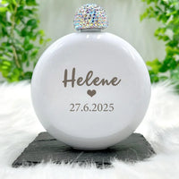 Personalized Round Flasks - Custom Bridesmaid Gifts Flasks Luxurious Weddings