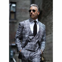 Luxury Plaid Men's Suit Set - Custom Bespoke Tailored Luxurious Weddings