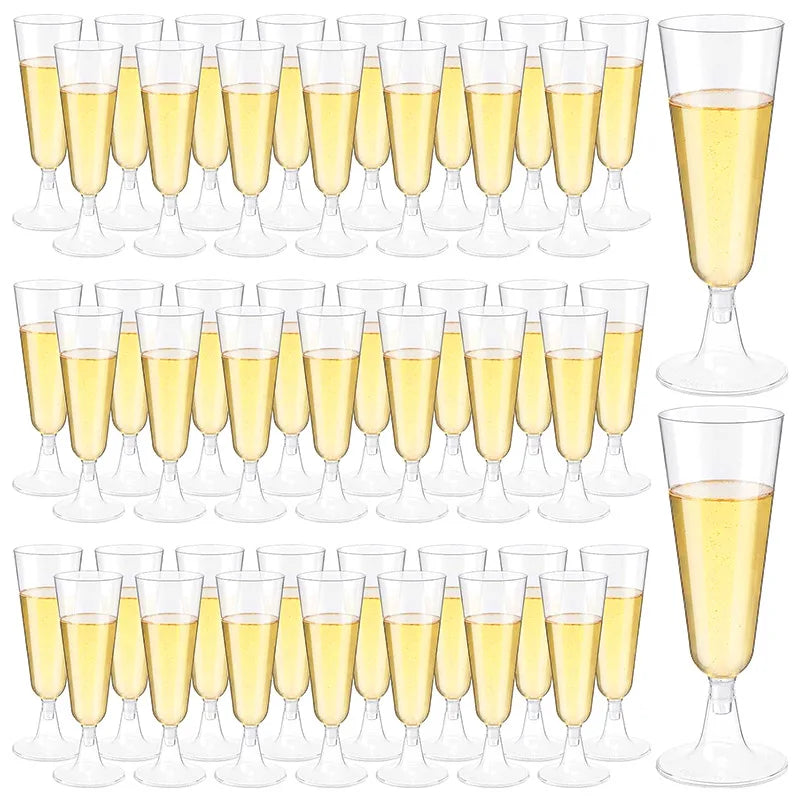 25pcs 150ml Clear Plastic Champagne Flutes stemware Luxurious Weddings