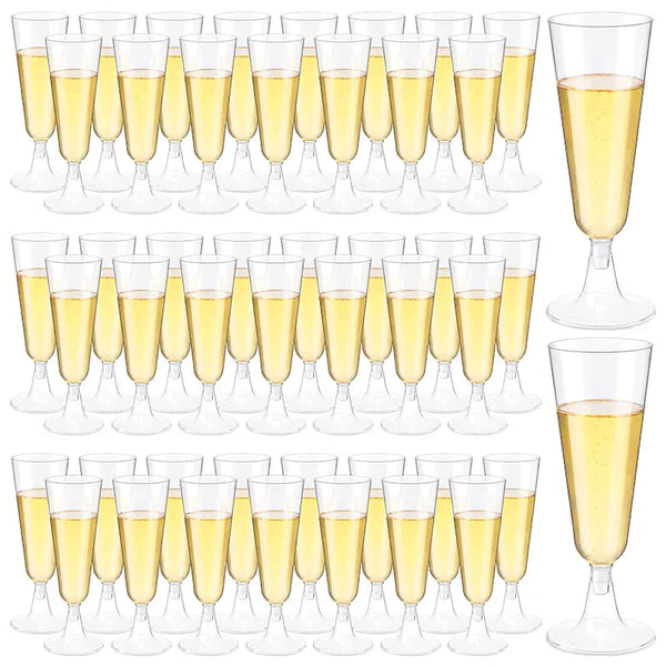 25pcs 150ml Clear Plastic Champagne Flutes stemware Luxurious Weddings