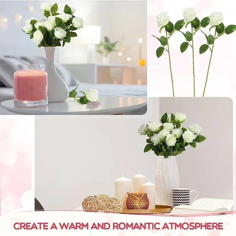 a collage of photos with flowers and candles