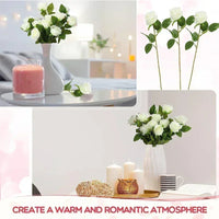 a collage of photos with flowers and candles