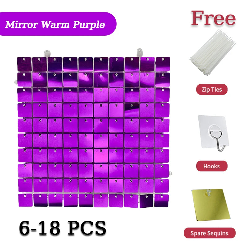 a picture of a purple wall with different items