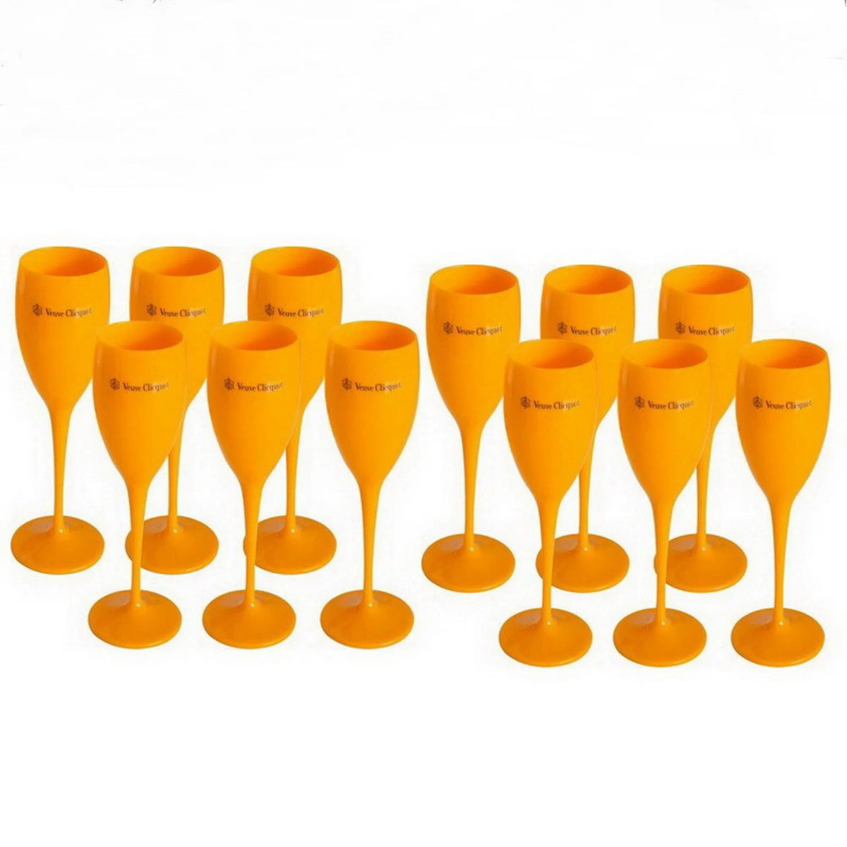 Acrylic Pink Orange Champagne Flutes stemware Luxurious Weddings