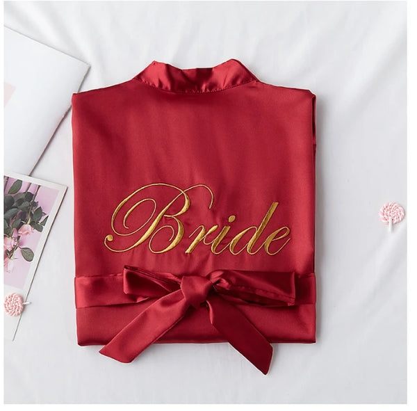 Team Bride Satin-Silk Robe Luxurious Weddings