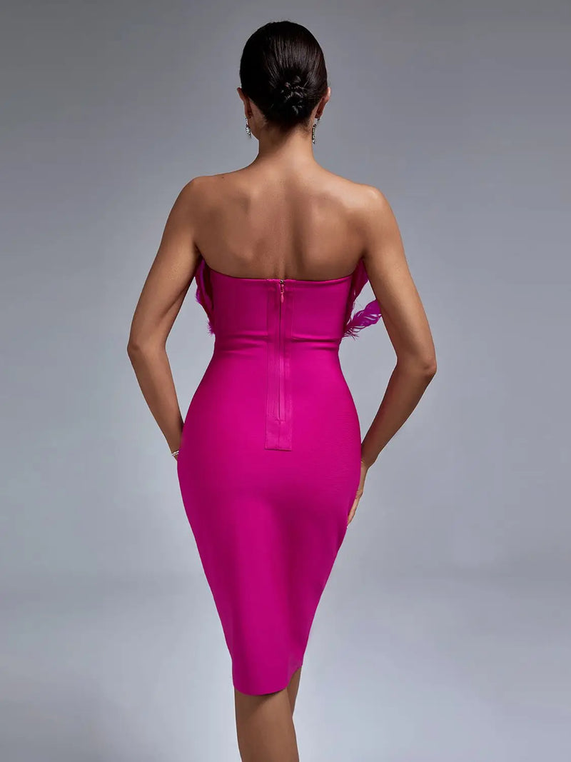 Sexy Pink Bandage Bodycon Dress Dresses Luxurious Weddings