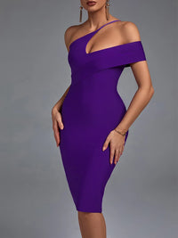 Purple Bandage Dress Bodycon Dress Luxurious Weddings