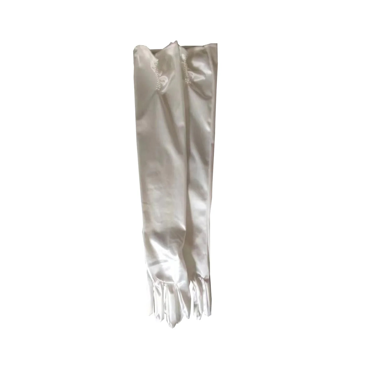 a pair of white gloves on a white background