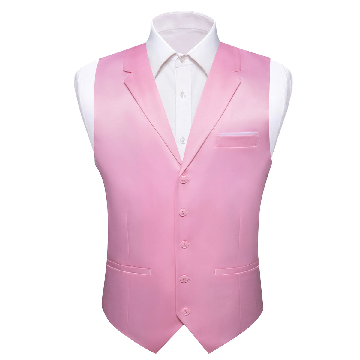 a pink vest and white shirt on a mannequin