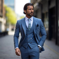 Royal Blue 3-Piece Men's Suit - Formal Business & Wedding Attire Men's Suits Luxurious Weddings