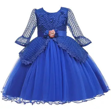 Long Sleeve Elegant Hollow Dress girls dress Luxurious Weddings
