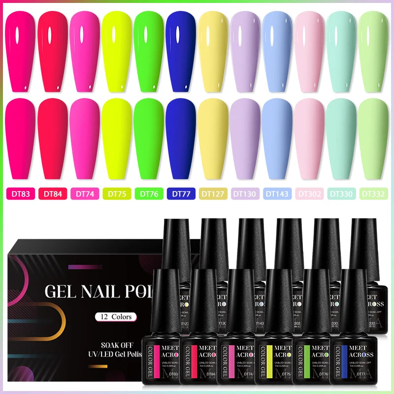 12Pcs Macaron Gel Nail Polish - UV Soak Off Kit nail kits Luxurious Weddings
