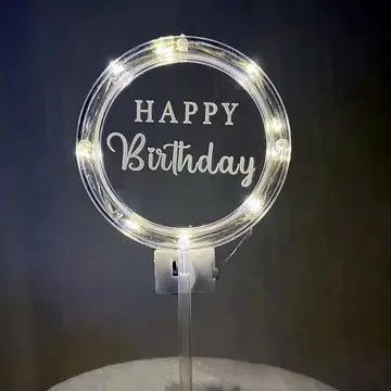 LED Happy Birthday Cake Topper Rose Luxurious Weddings